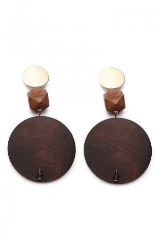 Wood Detailed Earrings Kp7527 7527