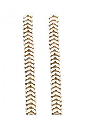 Gold Yellow Fishbone Chain Earrings Kp7548 7548