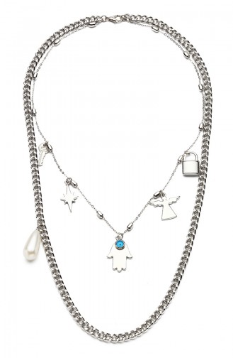 Silver Gray Necklace 9185