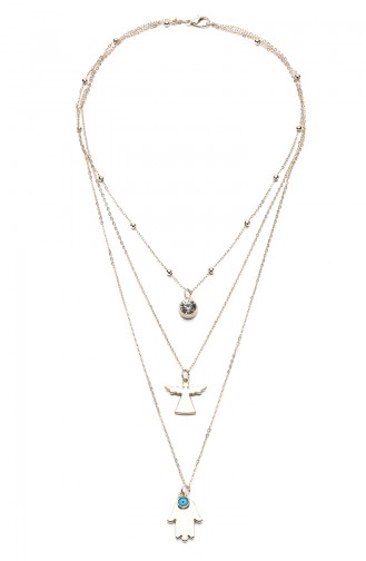 Angel Figured Triple Necklace Uk9189 Golden Yellow 9189