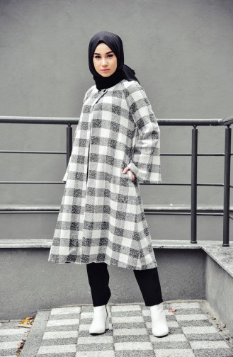 Cape Hivernal a Motifs Carreaux 0244-01 Noir Blanc 0244-01