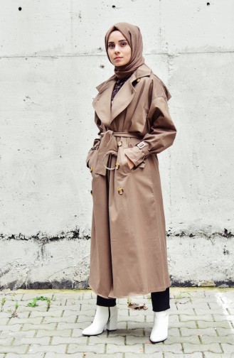 Trench Coat Manches Chauve Souris 90002-04 Café au Lait 90002-04