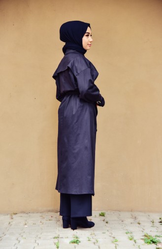 Fledermausarm Trenchcoat 90002-07 Dunkelblau 90002-07