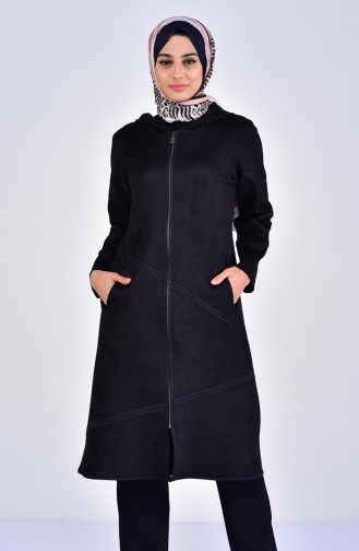 Hooded Suede Cape 5099-03 Black 5099-03