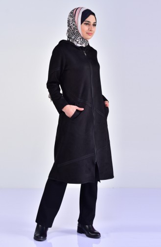 Hooded Suede Cape 5099-03 Black 5099-03