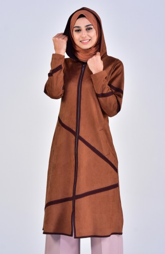 Hooded Suede Cape 5099-05 Taba 5099-05