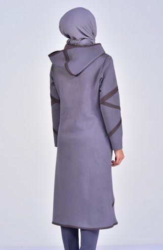 Hooded Suede Cape 5099-06 Gray 5099-06