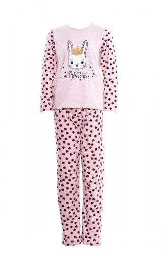 Printed Women Pajamas Suit MLB1048-01 Salmon 1048-01