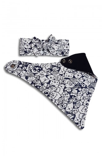 Çocuk Bandana Boyunluk Takım BCBB002 Beyaz