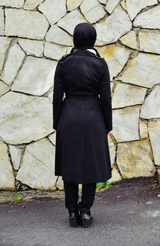 Trench Coat a Boutons 0203-01 Noir 0203-01
