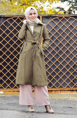 Khaki Trench Coats Models 0203-02