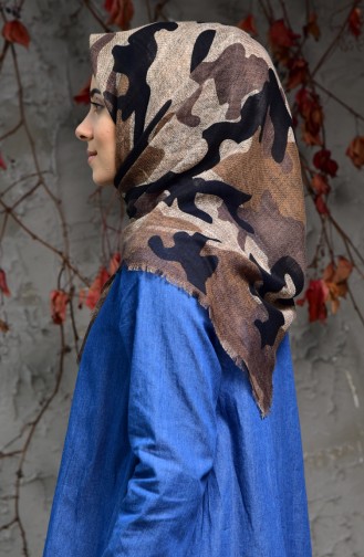 Echarpe a Motifs Camouflage 2120-01 Vison 2120-01