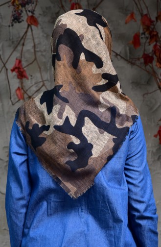 Echarpe a Motifs Camouflage 2120-01 Vison 2120-01