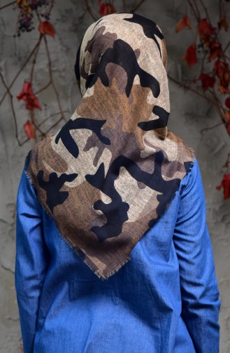 Echarpe a Motifs Camouflage 2120-01 Vison 2120-01