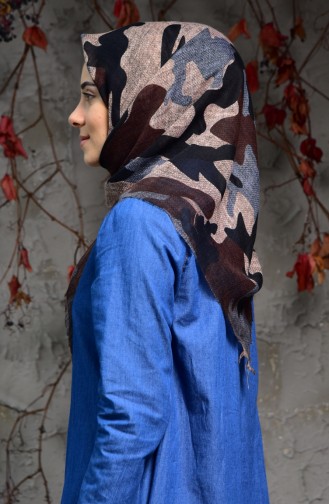 Camouflage Patterned Scarf 2120-03 Blue 2120-03