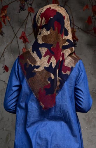 Camouflage Patterned Scarf 2120-10 Cherry 2120-10
