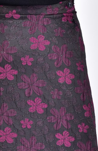 Jupe a Motifs Fleurs 7226-02 Fushia 7226-02