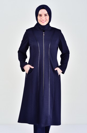 Large Size Pocketed Cape 1087-01 Navy Blue 1087-01