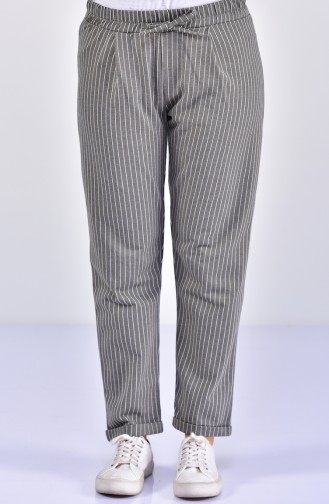 Striped Pants 1329-08 Khaki Green 1329-08