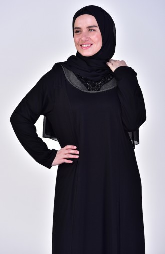 Large size Garnish Dress 4841-02 Black 4841-02