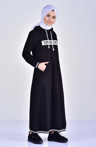 Schwarz Hijab Kleider 3969-01