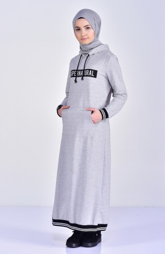 Grau Hijab Kleider 3969-02