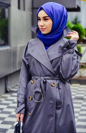 Bat Sleeve Trench Coat 90002-02 Gray 90002-02