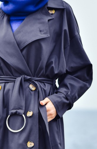 Trench Coat Manches Chauve Souris 90002-11 Noir 90002-11