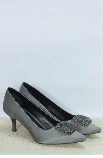 Marjin Vita High Heeled Shoes Gray Satin 18K00016ES0810_564545