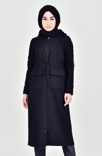 Waist Shirred Cachet  Coat 1004-01 Black 1004-01