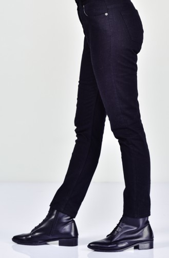 Buttoned Jeans Pants 2068-01 Black 2068-01