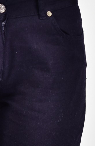 بنطال جينز بتصميم أزرار 2068-01 لون أسود 2068-01