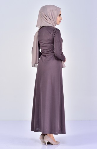 Reissverschluss detailliertes Kleid 7106-04 Dunkel grau 7106-04