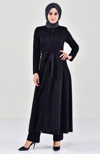 Belted Winter Abaya 5919-02 Anthracite 5919-02