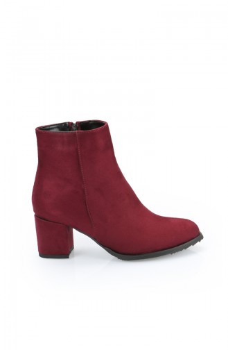 Bayan Bot 11215-01 Bordo Süet