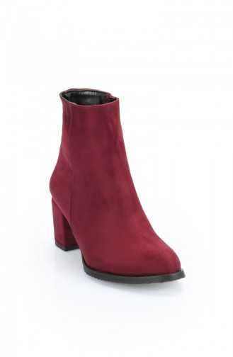 Bayan Bot 11215-01 Bordo Süet