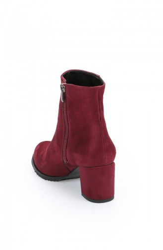 Bayan Bot 11215-01 Bordo Süet