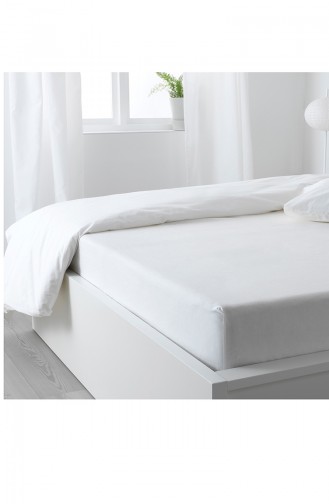 Çift Kişilik Lastiklİ Çarşaf Takımı 12209-01 Beyaz