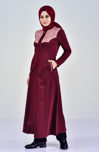 Winter Garni Abaya 5918-03 Claret Red 5918-03