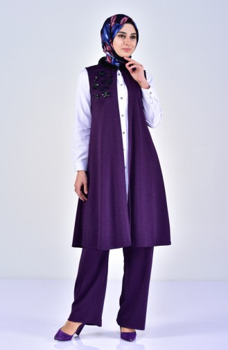 Silvery Vest Pants Double Suit 0242-04 Purple 0242-04
