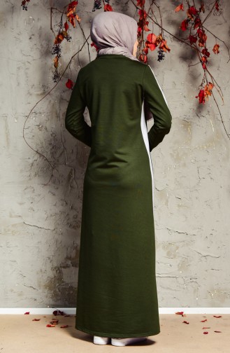 Garni Detaylı Elbise 1953-08 Haki Yeşil
