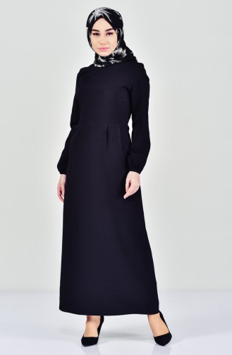 Schwarz Hijab Kleider 2040-01