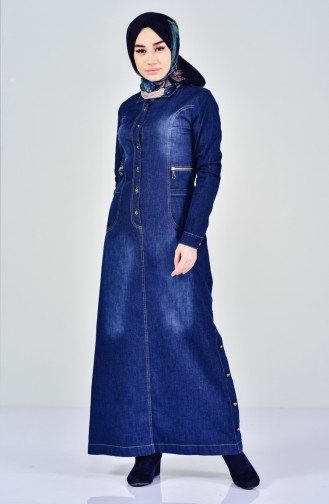 Jean-Kleid mit Tasche 9255-01 Dunkelblau 9255-01