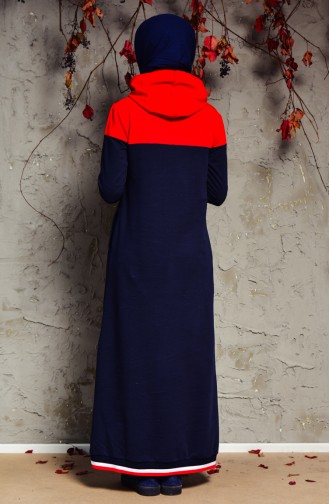 Navy Blue Hijab Dress 4039-01
