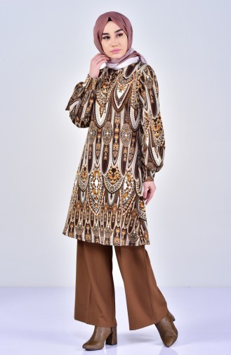 Patterned Tunic 7115A-01 Brown 7115A-01