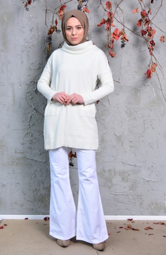 MIHRISAH Spanish Leg Trousers 2328-02 White 2328-02