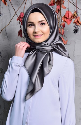 Düz Tafta Eşarp 901408-04 Gri