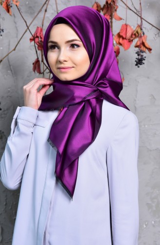 Plain Taffeta Shawl 901408-12 Violet Color 901408-12