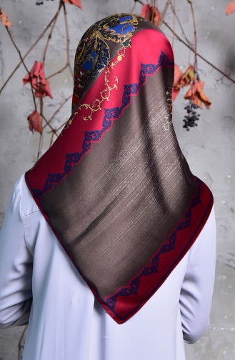 Karaca Echarpe Rayon a Motifs 90550-05 Bordeaux Bleu Marine 90550-05