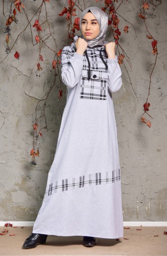 YNS Hooded Dress 4046-01 Gray 4046-01